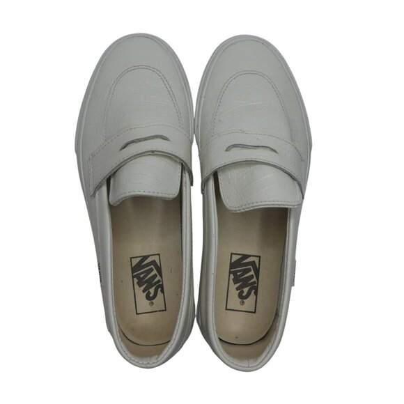 Vans White Crocodile Embossed Patent Leather Slip On Penny Loafers Womens 9 - Picture 9 of 12